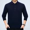 Men's Mid-Age Lapel Wool Sweater - Warm, Thick Knitwear for Autumn/Winter