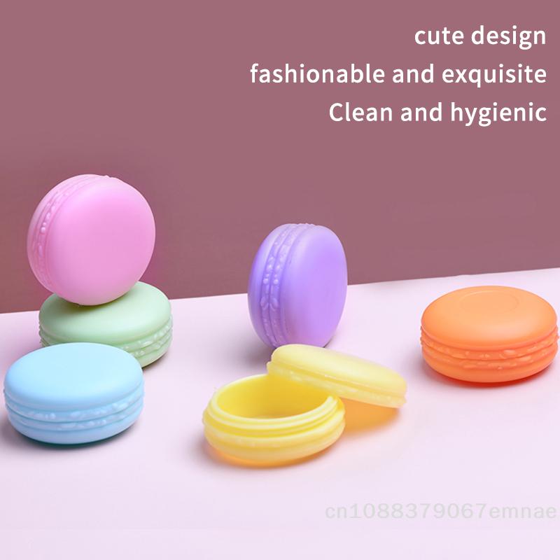 5Pc 10g Macaron Cream Jar,PP Plastic Lotion Cream Box Bottle,Cosmetic Foundation Cream Pill Storage Box,Travel Portable Makeup