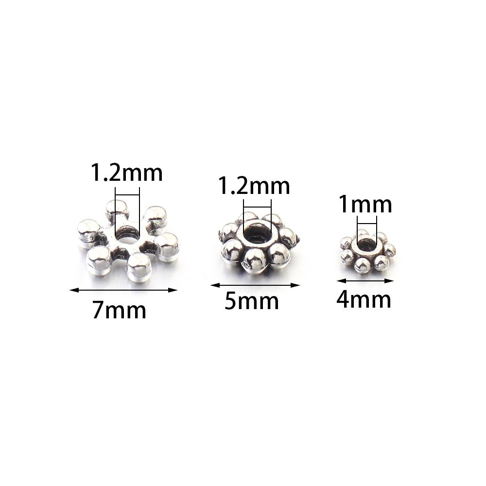 100-200Pcs 4 5 7mm Alloy Flower Spacer Beads For Jewelry Making Snowflake Loose Beads For DIY Bracelet Jewelry Making Supplies