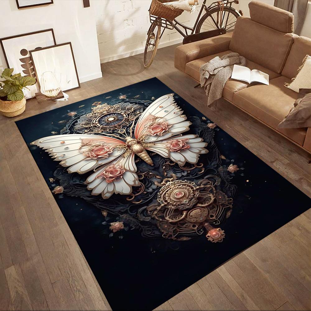 Steampunk Butterfly Fantasy Floor Mats for Living Room, Bedroom and Room Decoration Are Suitable for Gifts.