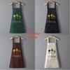 Knife Fork Pattern Waterproof Apron,Household Restaurant Kitchen Apron,Oil Resistant Hand Erasable,Fashionable Workwear Aprons