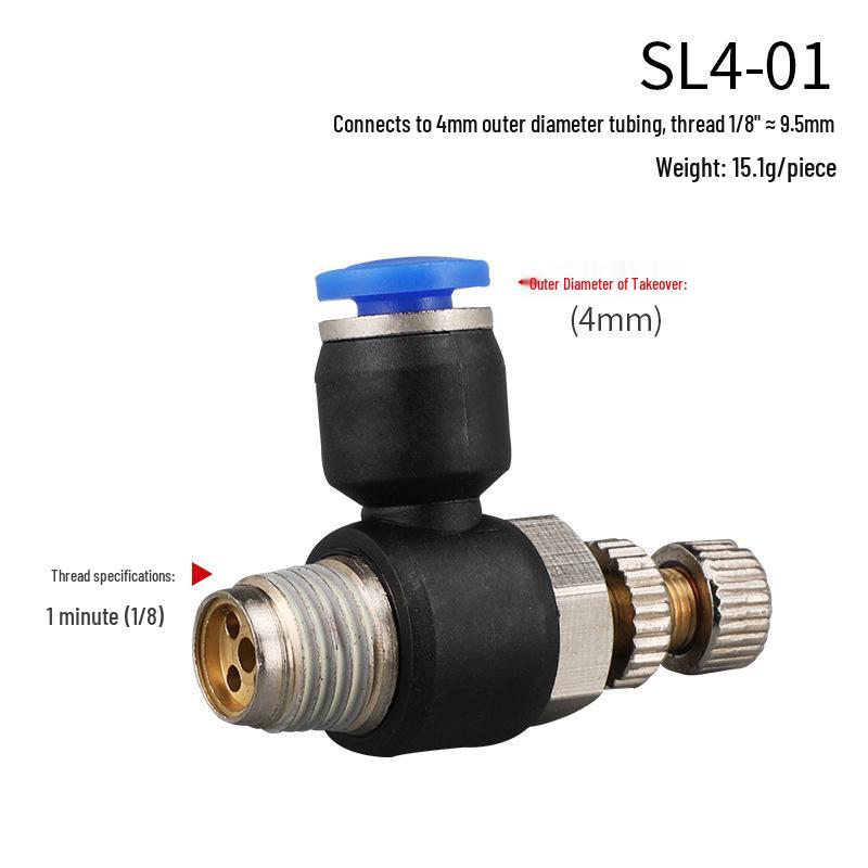 Pneumatic Fitting Combo: SL Throttle Valve 8-02, SL6-01 Component, 10-02 Insert Cylinder, Air Pump