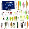 Fishing Advent Countdown Calendar 24 Days Christmas Fishing Lures Countdown Set Tackle Bait Lures Saltwater Freshwater Gear For