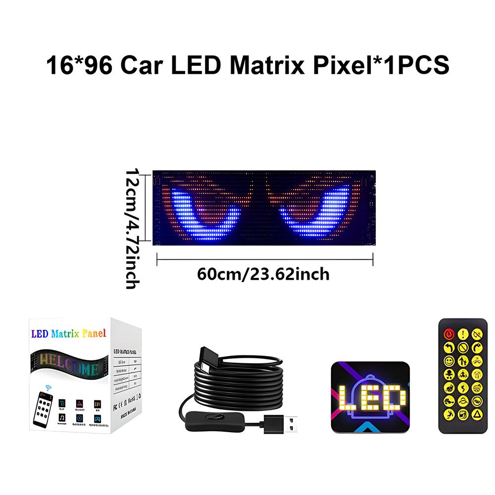 Car Devil Eye LED Car Ambient Light Sign Pixel Panel Light Flexible LED Display Ar Led Matrix Panel DIY Programmable Scrolling