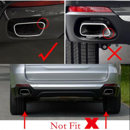 Black Exhaust Tips Tailpipe Muffler Trim For BMW X5 F15 2014-2018 M Sport