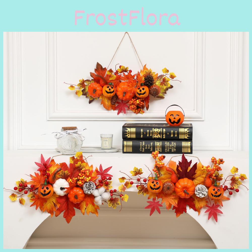 Halloween Pumpkin And Maple Leaf Wall Hanging Ornament For Holiday Decor Home
