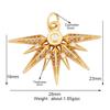 New Trendy Shining Space Sun Moon Star Charm Pendant, Gold Inlaid Cubic Zirconia Jewelry Necklace Bracelet Making Supply L44