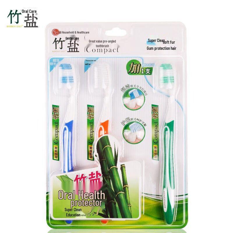 

Bamboo Salt Front-Curved Soft Toothbrush 3-Pack