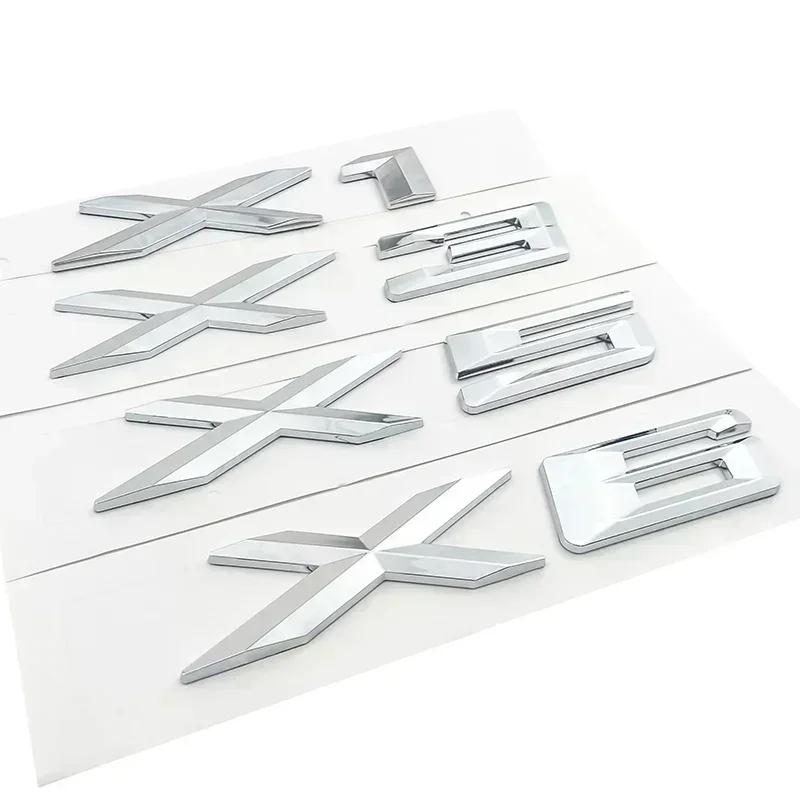 for BMW X1 X3 X5 X6 E83 F25 GT Accessories Styling 3D Chrome Logo Silver Tail Letter Plastic Emblem Badge Sticker Decoration