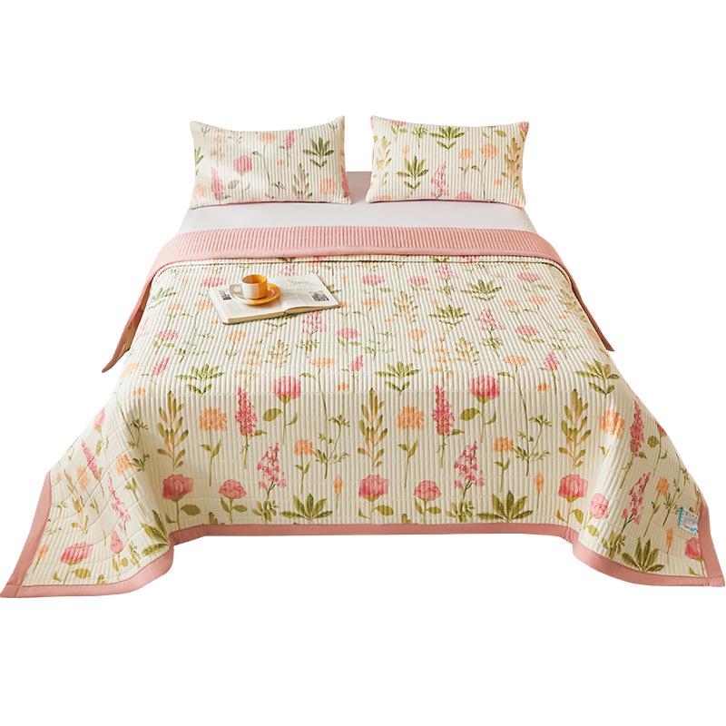 Class A Washable Cotton Linen Bedspread & Skirt Set - Quilted, Thickened, Machine Washable, 3-Piece