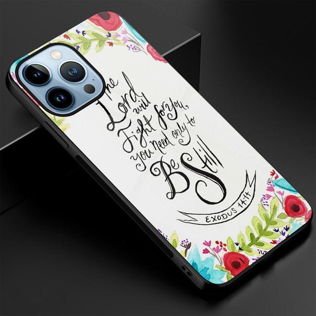 Pouzdro s květinovým textovým štítkem pro iPhone 14 13 11 12 Pro Max Mini Xs Xr X 7 8 6s Plus Se 2022 Ochranné tvrzené sklo Zadní kryt
