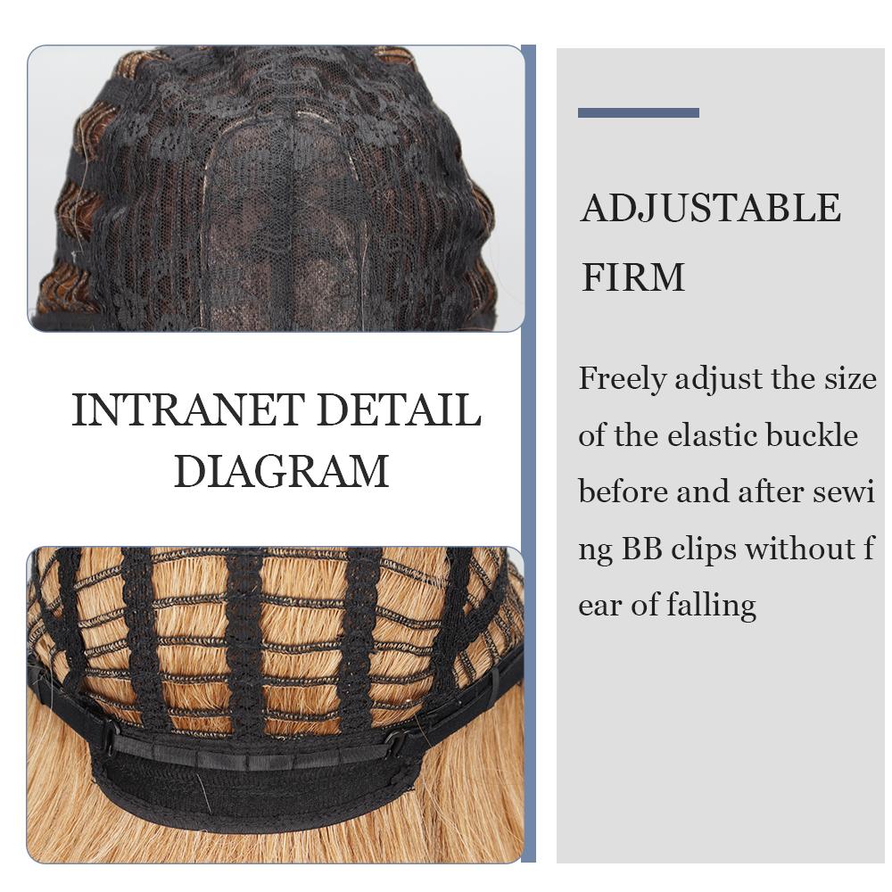 MISS WIG Hellbraune, blonde, lange, gewellte synthetische Perücken mit natürlichem Mittelteil, tägliches Haar für Frauen, Cosplay