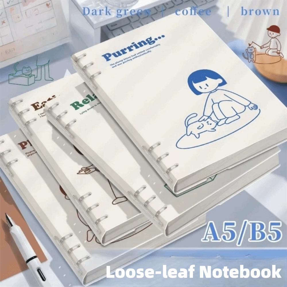 Puppy Binder Notebook A5/B5 Note Book Cute Loose-leaf Notebook  Student Office Stationery