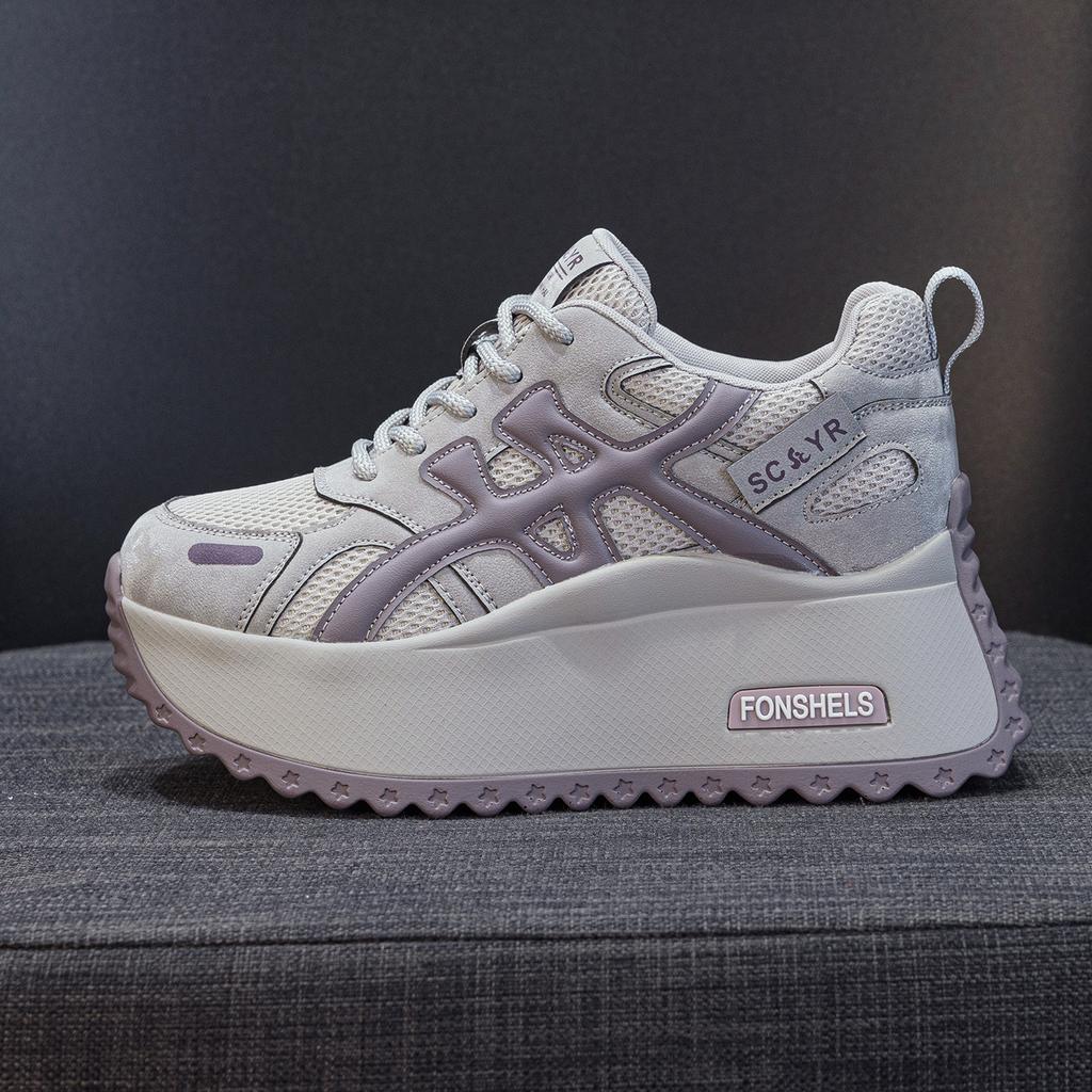 Thick-soled small Forrest Gump shoes women's 2025 autumn new light luxury explosion casual fashion heightening sports little white shoes