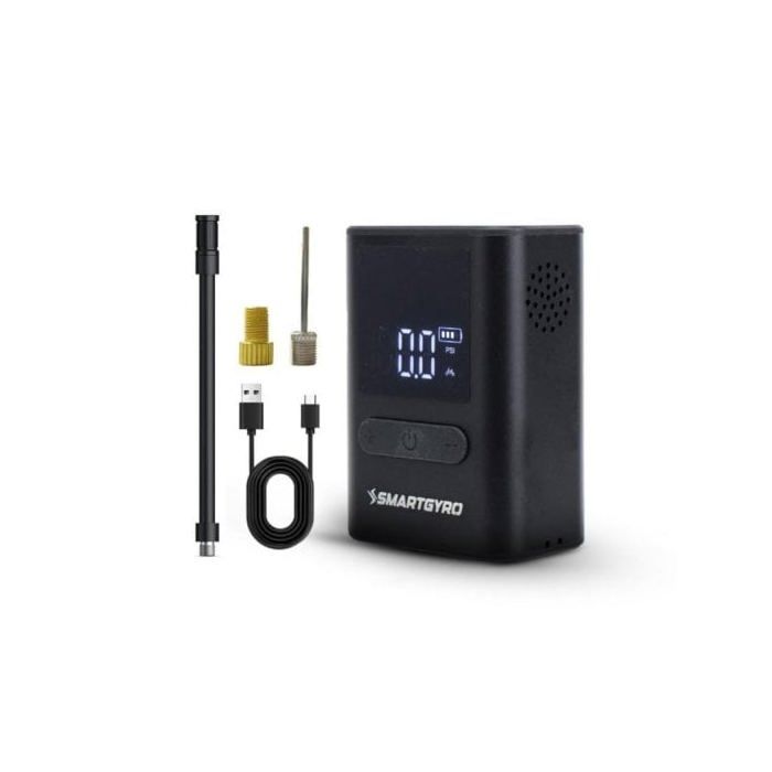 Nano Compresor portátil Smartgyro con pantalla digital parada automática y 3 modos de presión