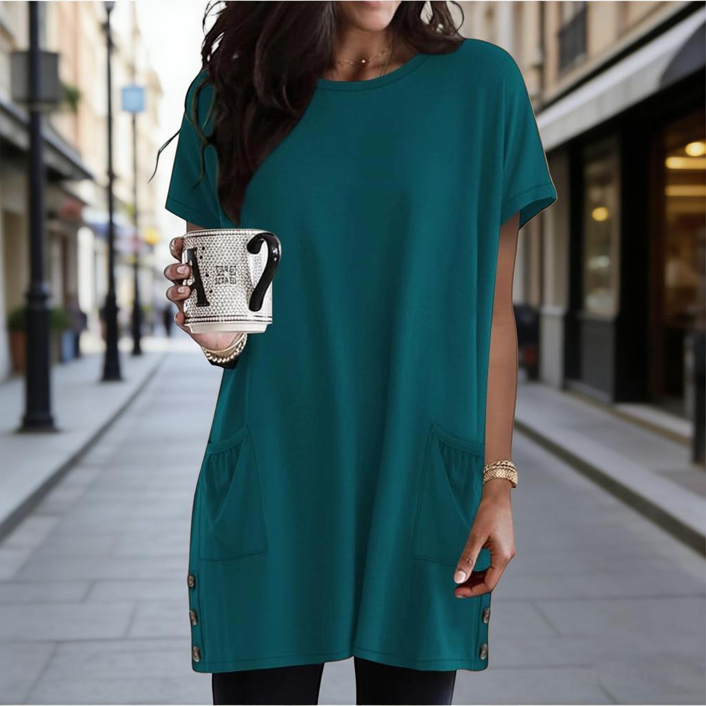 Womens Spring Tops Loose Fit Summer Shirts for Women Casual Tunic Womens Summer Shirts with Button Womens Summer Tops Dressy Casual for Daily Wear