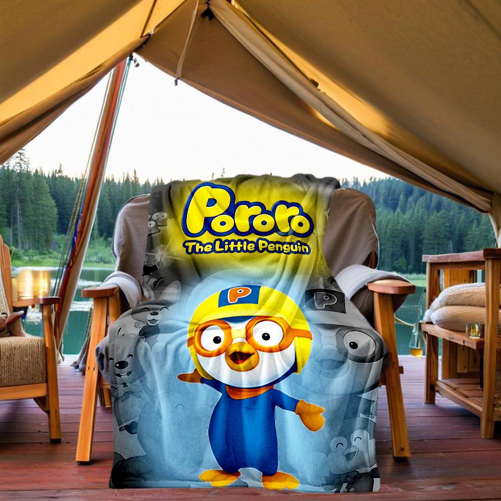 1pc Pororo Adventure Outdoor Blanket Lightweight Flannel, Soft & Warm, All Season Use for Sofa, Outdoor, Camping, Living Room, Office, Chair