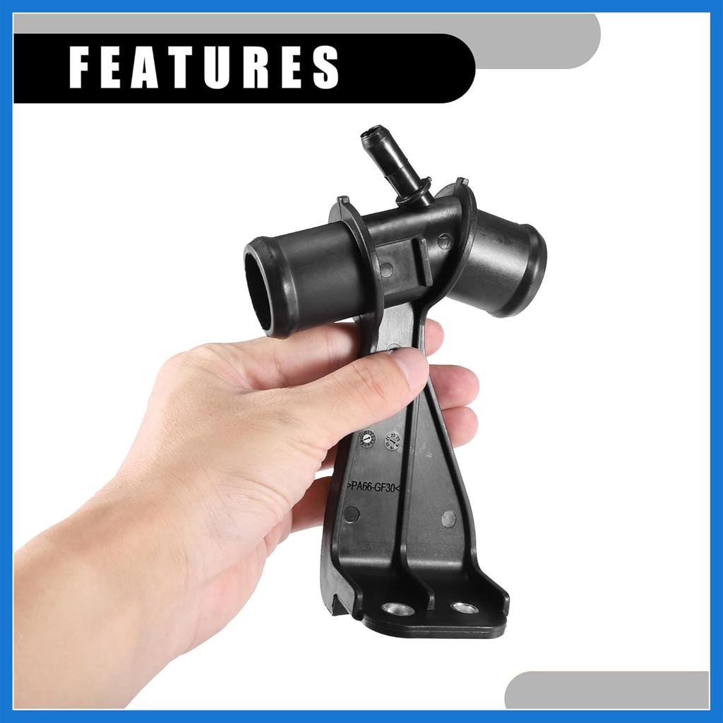 Engine Radiator Water Outlet Coolant Pipe No.165770T030 - Car Outlet Heater Hose Connector - for Toyota Corolla 1.8L 2009-2014 Plastic Black 1 Pc