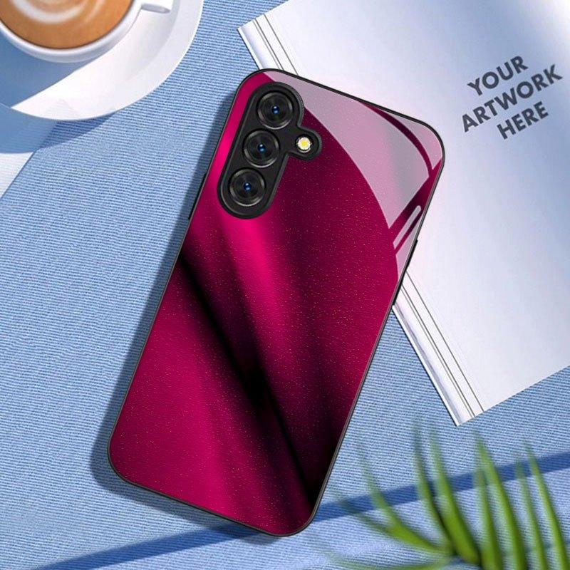Deep red pattern Exquisite luxury High-end PhoneCase Glass PhoneCase for Samsung Galaxy S26 S25 S24 S23 S22 S21 FE,Ultra,Plus