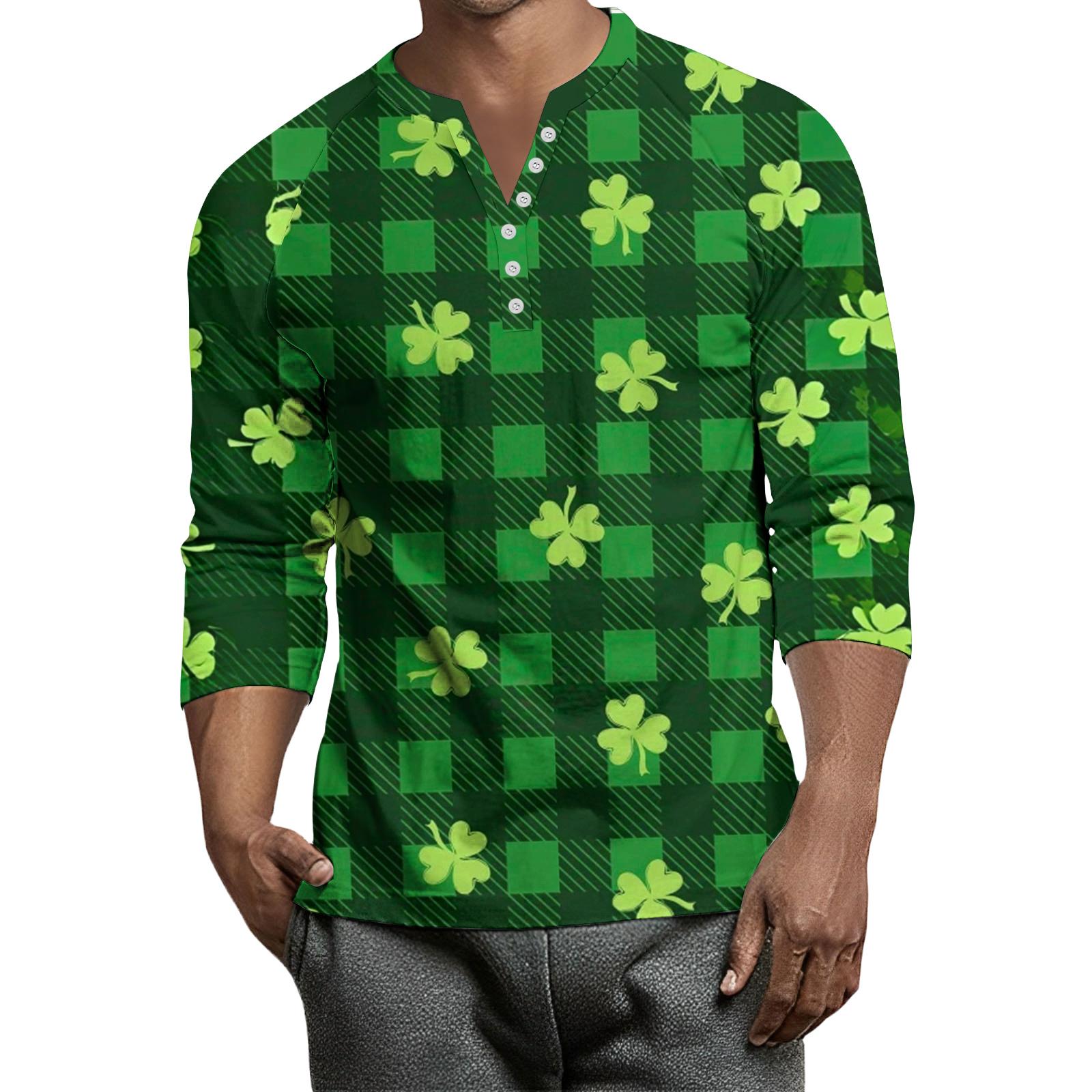 

Мужской контрастный топ реглан на пуговицах с рукавом 3/4 XL