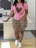Abstract code European and American women's clothing butterfly printing T-shirt shorts set sports suit