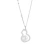 Elegant S925 Sterling Silver Diamond Gourd Pendant Pearl Necklace - High-End Fortune & Blessings Women's Collarbone Chain