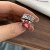 Women's Adjustable Black Agate Ring - Retro High-End Light Luxury Design
