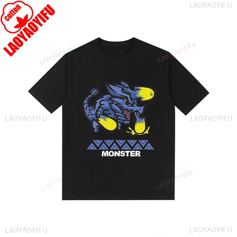 Monster Hunter Tshirt Funny Game Fans Cartoon Tops Cotton Korea Style Short Sleeve T Shirt Casual Hipster Streetwear Man Tees