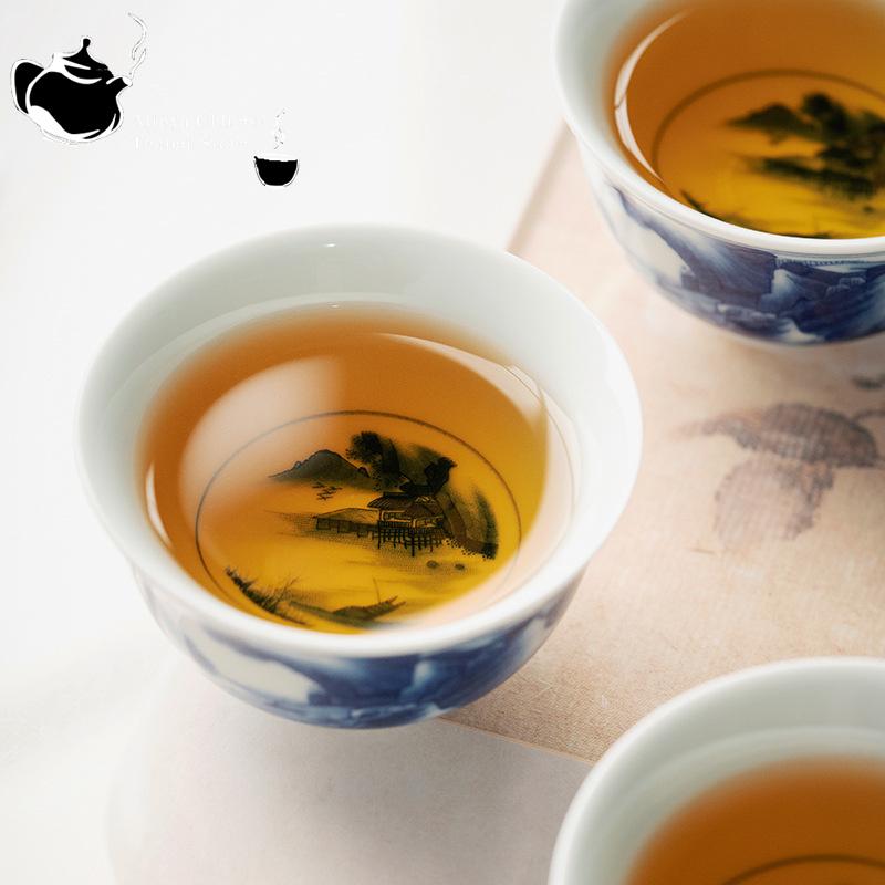 Ceramic Tea Cup, Hand Painted, Antique Blue and White Porcelain Master Cup, Kungfu Tea Set, Tea Bowl