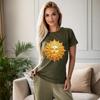 Golden Sun T-Shirt Jewellery Shirt Medallion Tee Mother Day Gift for Mama Mom Granny Grandma Grandmother Gran Nana Sister Aunt Women