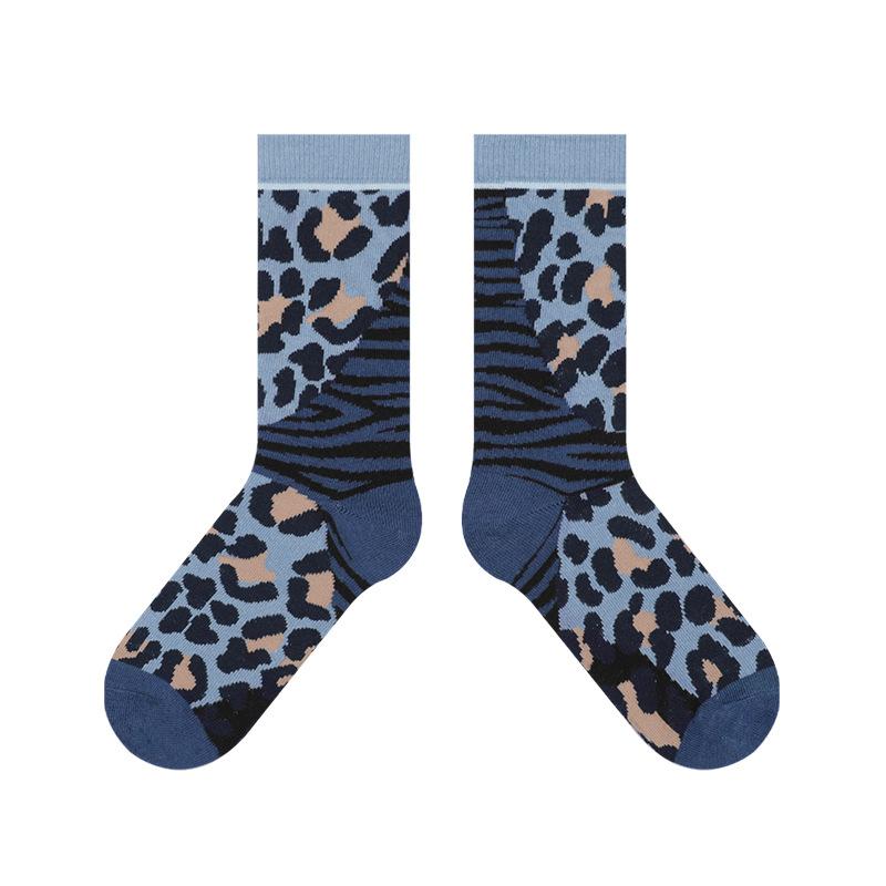 Winter and Autumn Leopard Print Fashion Short Socks for Ladies - Outdoor Anti-Slip and Anti-Odor Colorful Leggings - Mid-Calf Socks