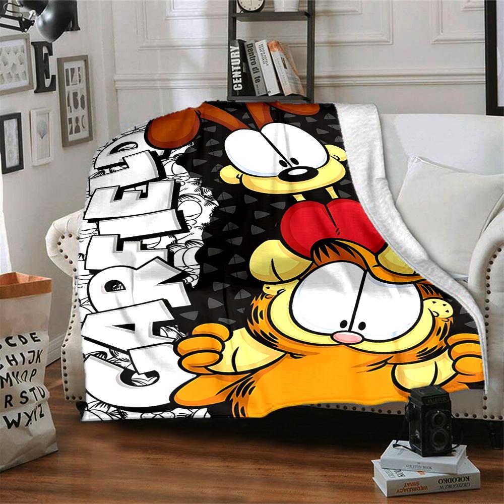 1ks Garfield Přátelé Flanelovádeka HD Potisk Lehká Měkká Teplá Celoroční Deka na Pohovku, Postel, Cestování, Kempování Lze Prát v Pračce