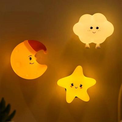 Novelty LED Star Cloud Silicone Night Light Nursery Sleeping Wall Lamp Rechargable Beside Lamp For Baby Bedroom Decor