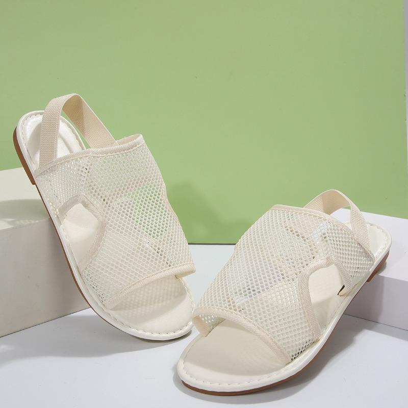 Summer new casual flat-bottomed breathable mesh sandals large size cool slippers in stock