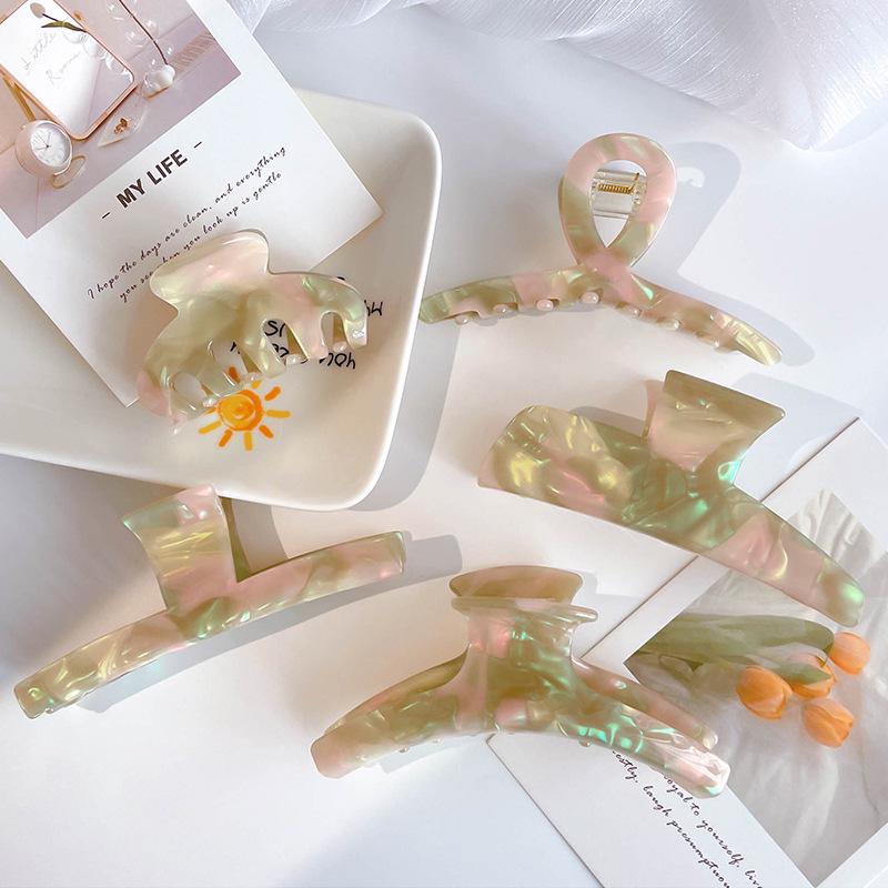 

Iridescent Mermaid Acetate Hair Clip for Women - Versatile Korean Claw Design