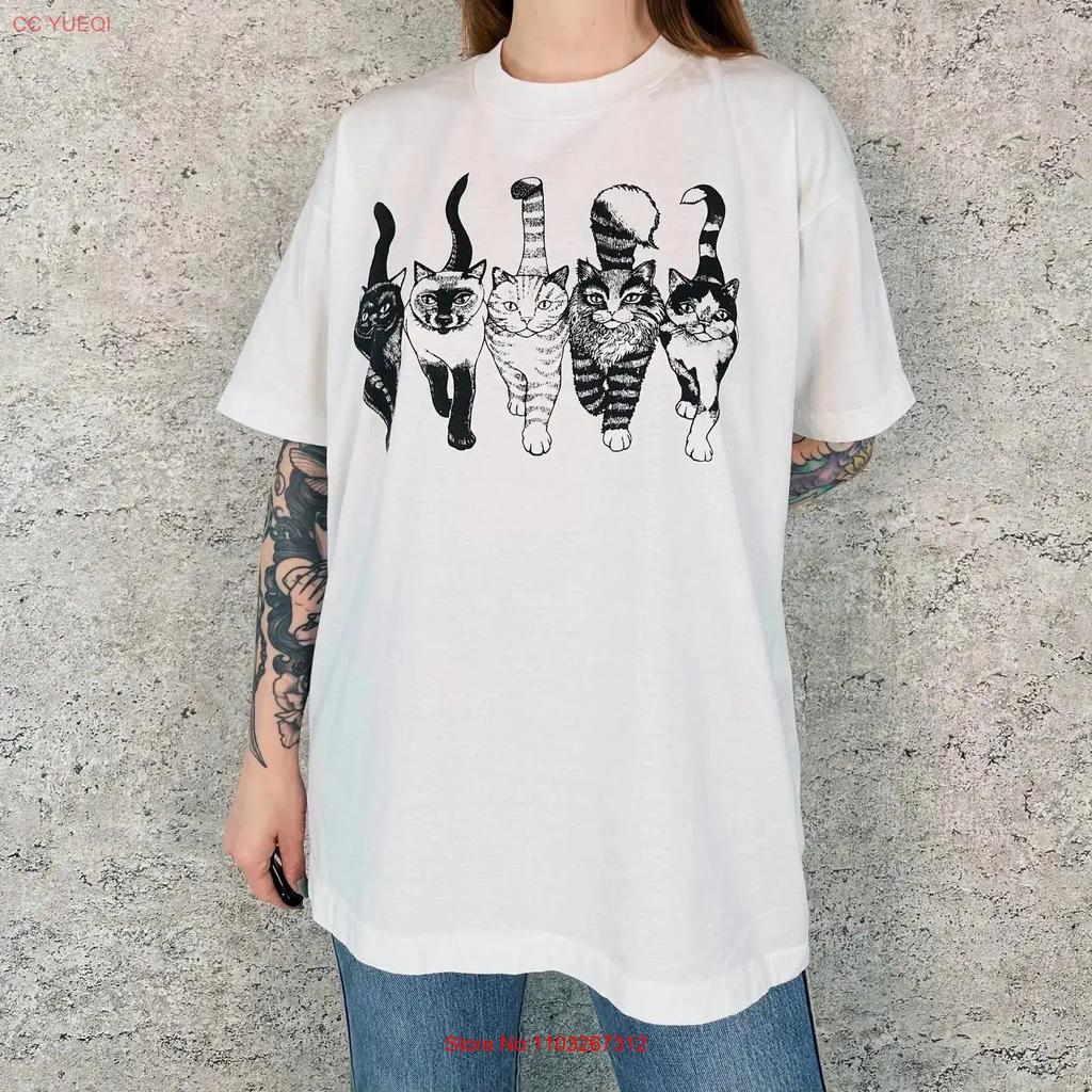 90s Vintage Front And Back Cats T Shirt Vintage Homme Fashion Designer Clothes Soft Comfortable Unisex Stylish