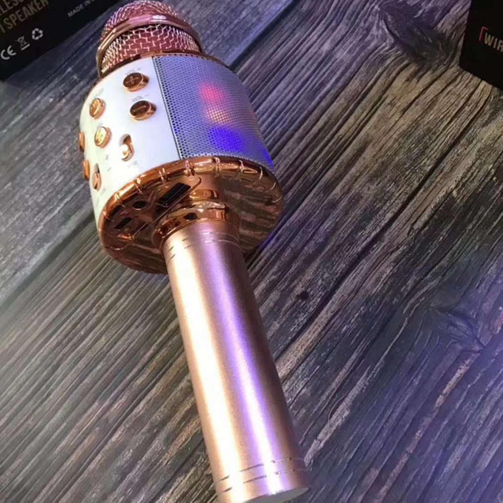 Wireless Bluetooth Speaker Home Microphone Flash LED Light Handheld Microphone