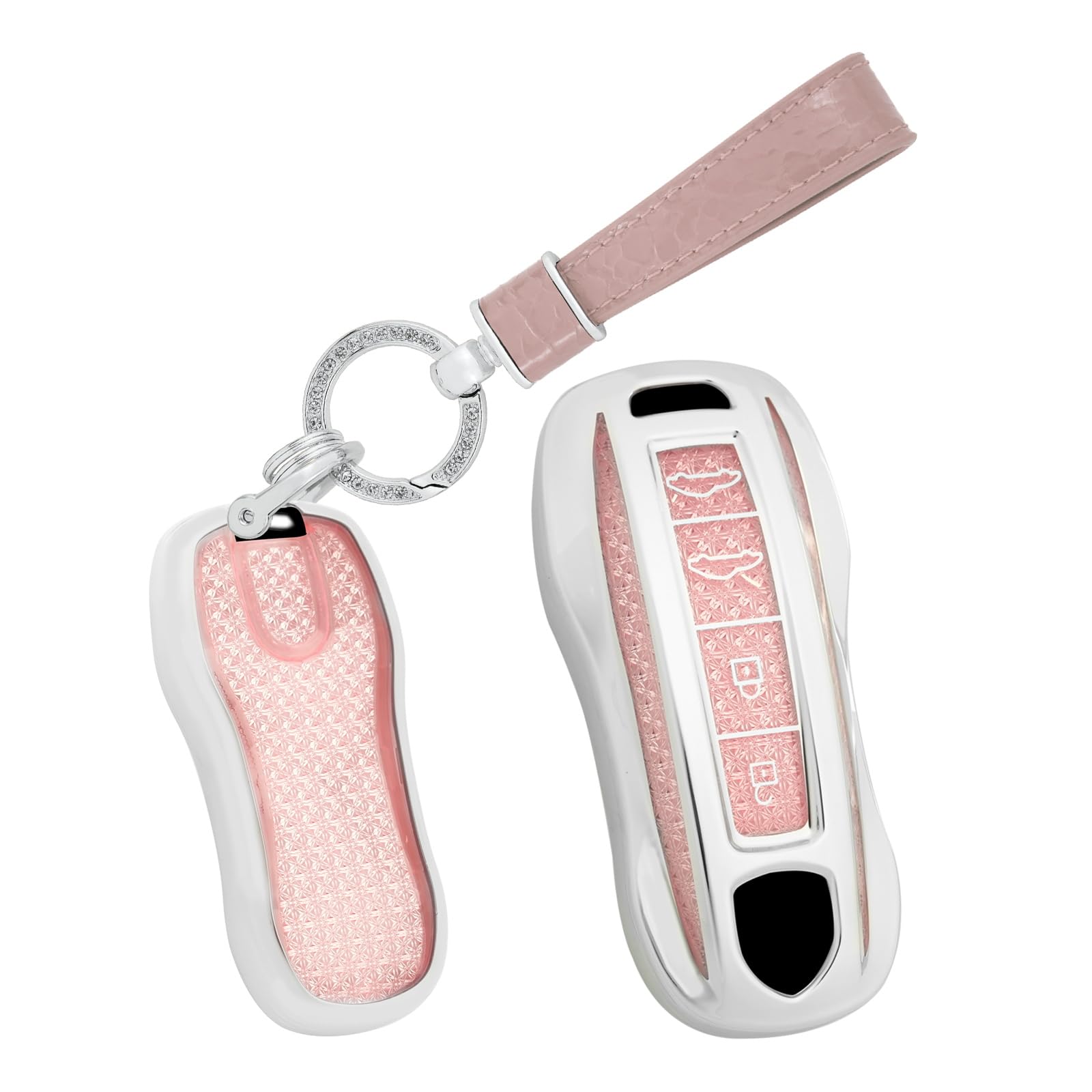 [TECART] Porsche Exclusive Key Case Key Holder Key Chain TPU розовый