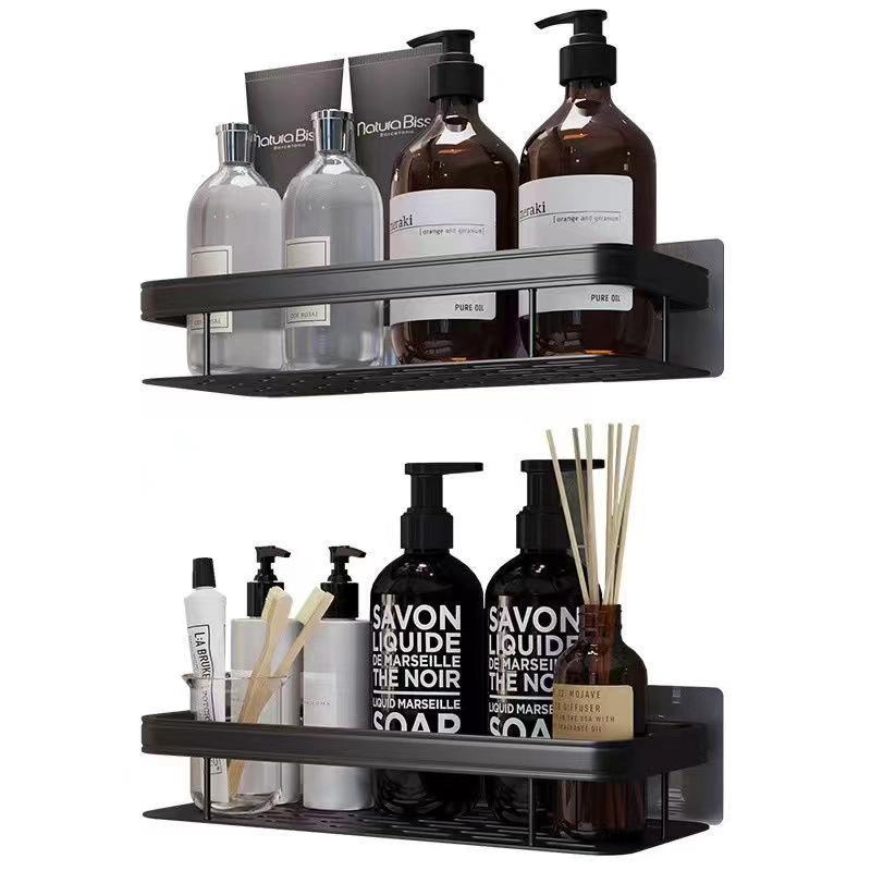 Punch-Free Aluminum Corner Bathroom Storage Rack
