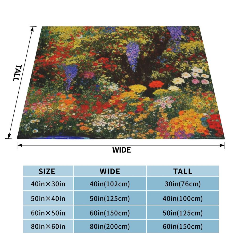 Gustav Klimt Flower Garden Personalized Home Decor An Ultra-Soft Micro Fleece Blanket