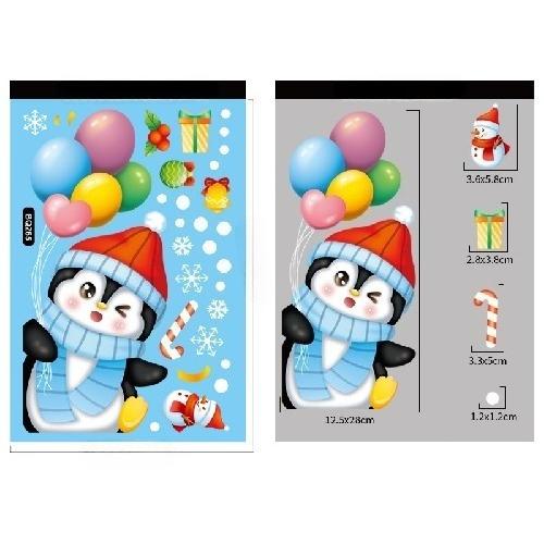 Weihnachten Blau Schneemann Fensteraufkleber Weihnachtsmann Vogel Schneeflocke Elch Ornamente Frohe Weihnachten Gutes Neues Jahr