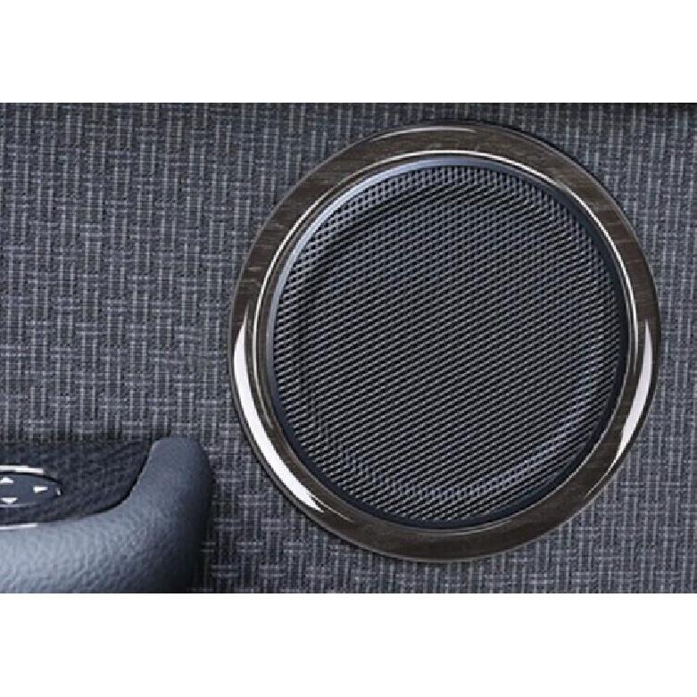 For BMW 2 Series Touring 15- Black Wood Grain Door Speaker Bezel Frame Trim