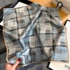 100% Pure Silk Scarf Women Hair Fashion Foulard Square Small Headband Hijab Print Poncho Scarves Bandana 53Cm