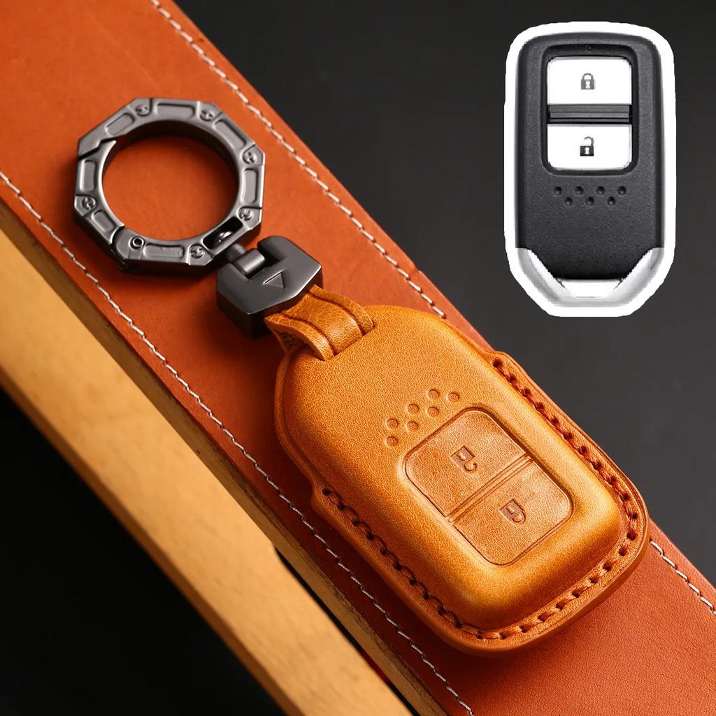 Leather Car Key Case Cover Shell For Honda Civic Accord Vezel Fit Crv Hrv Crz Hrv Polit Jazz Jade Stepwgn Elysion Pilot Odyssey