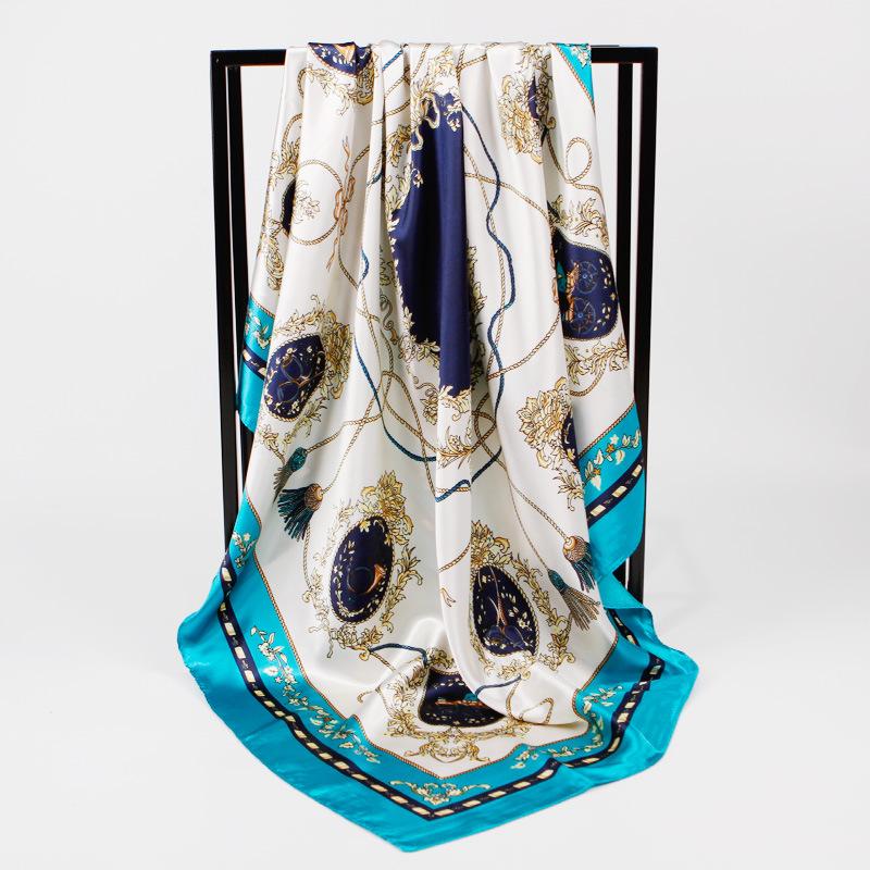 Femei Eșarfă Pătrată de Mătase Doamnă Bandană Wrap Cap Șal Satin Foulard Femeie Mare Hijab Eșarfă de Gât Eșarfe Pașmină Bandă de Cap
