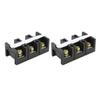 2 Pcs Terminal Block Dual Rows 60A 600V Compact Terminal Block Barrier Strip with PC Shell for Power Distribution