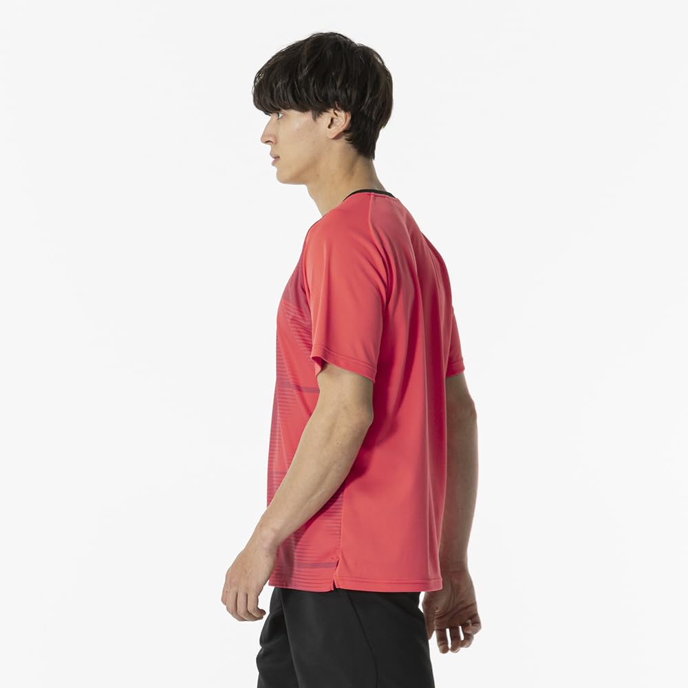 Mizuno Game Short Dynamotion Officially Approved by the Japan Badminton Radiant Red Tennis/Badminton Shirt, Sleeve, Moisture-Wicking, Quick-Drying,