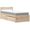 Cadre de lit avec matelas - Maison Exclusive - Bois de pin massif - Avec tiroirs - Matelas 90x200