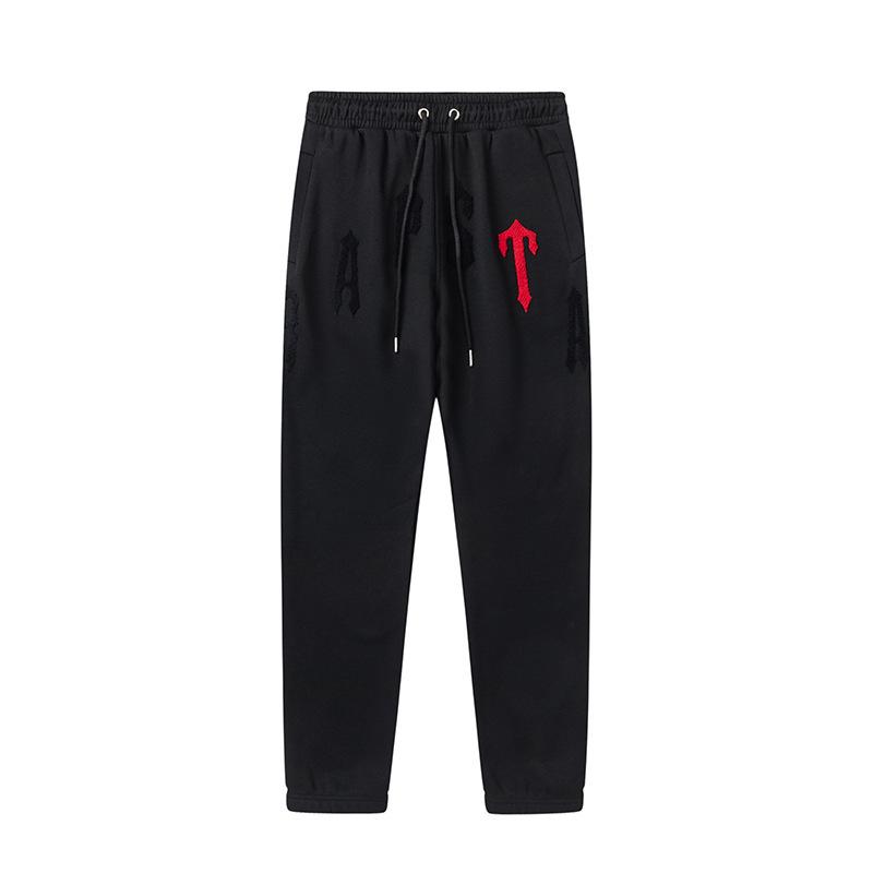 Foreign trade new rainbow color matching letter embroidery velvet loose hooded sweater casual trousers set men and women the same style
