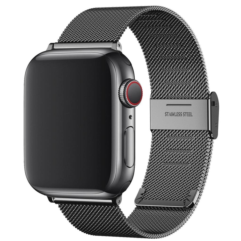 Compatibele Apple Watch S9 Milanees roestvrijstalen band